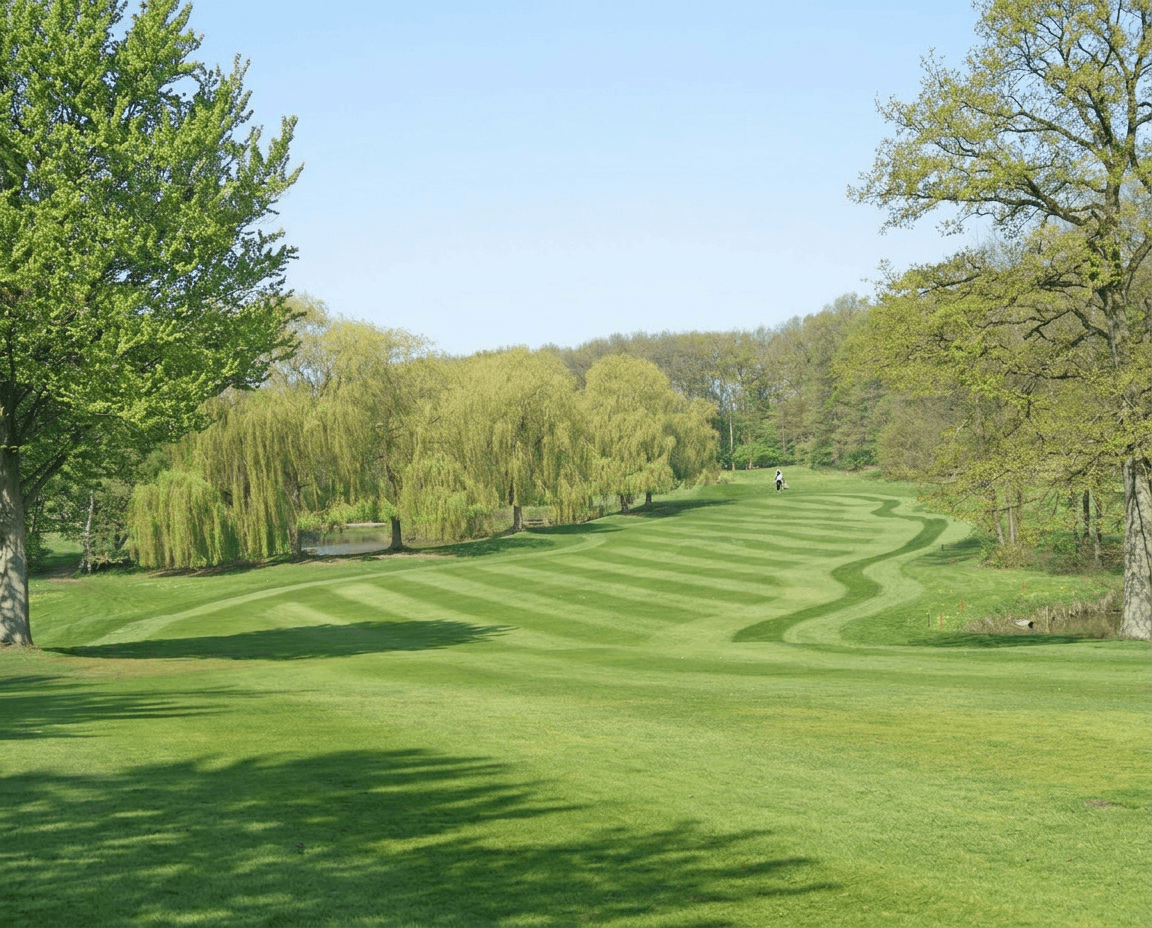 Fairway mit alten Bäumen auf einem holsteinischen Golfplatz